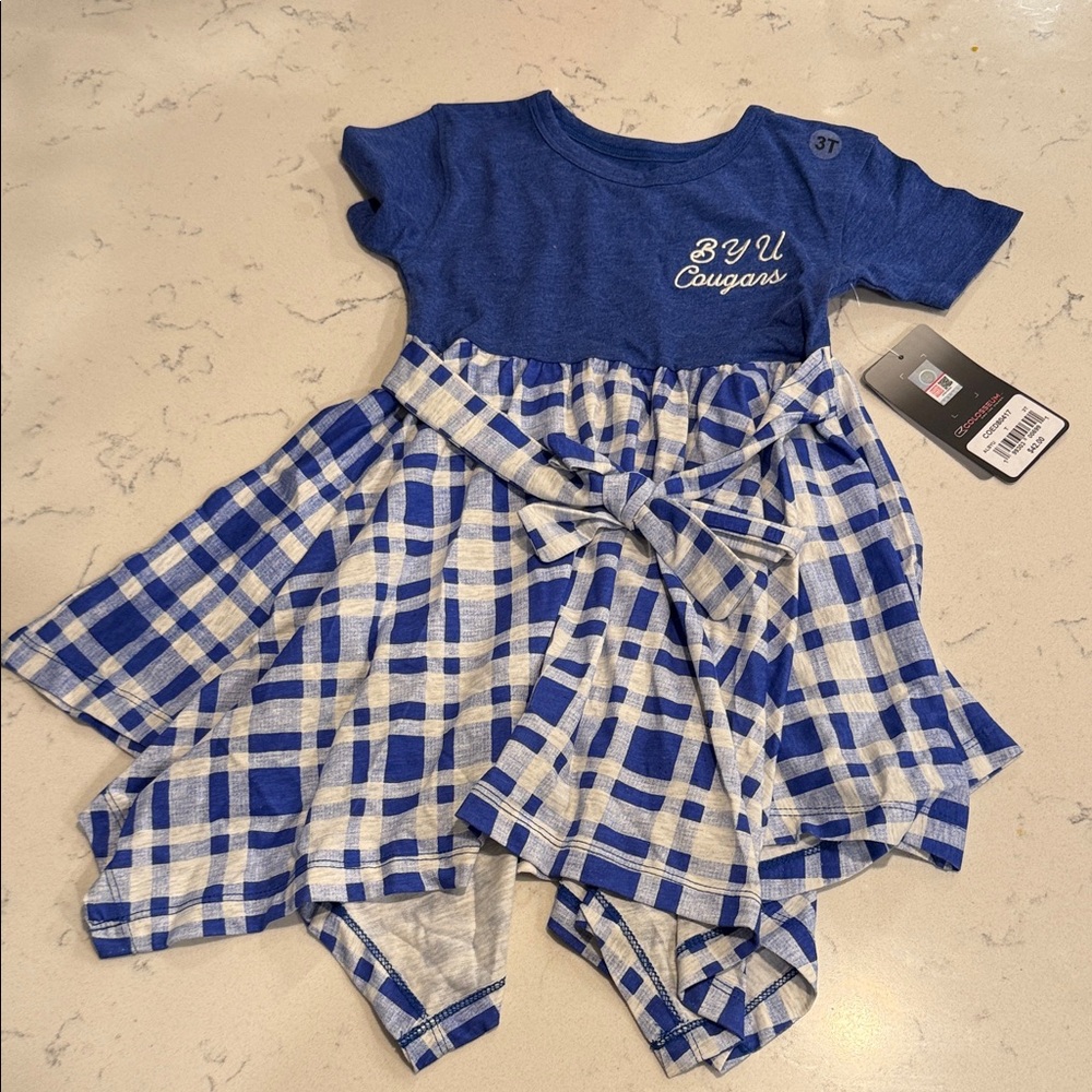 Cougar Kids Casual Dress - Blue and White